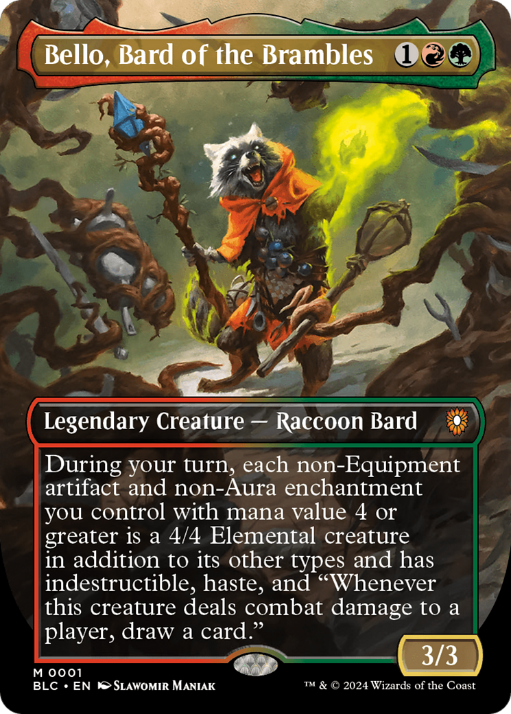 Bello, Bard of the Brambles (BLC-001) [Bloomburrow Commander] (Borderless) Foil MTG Single Wizards of the Coast