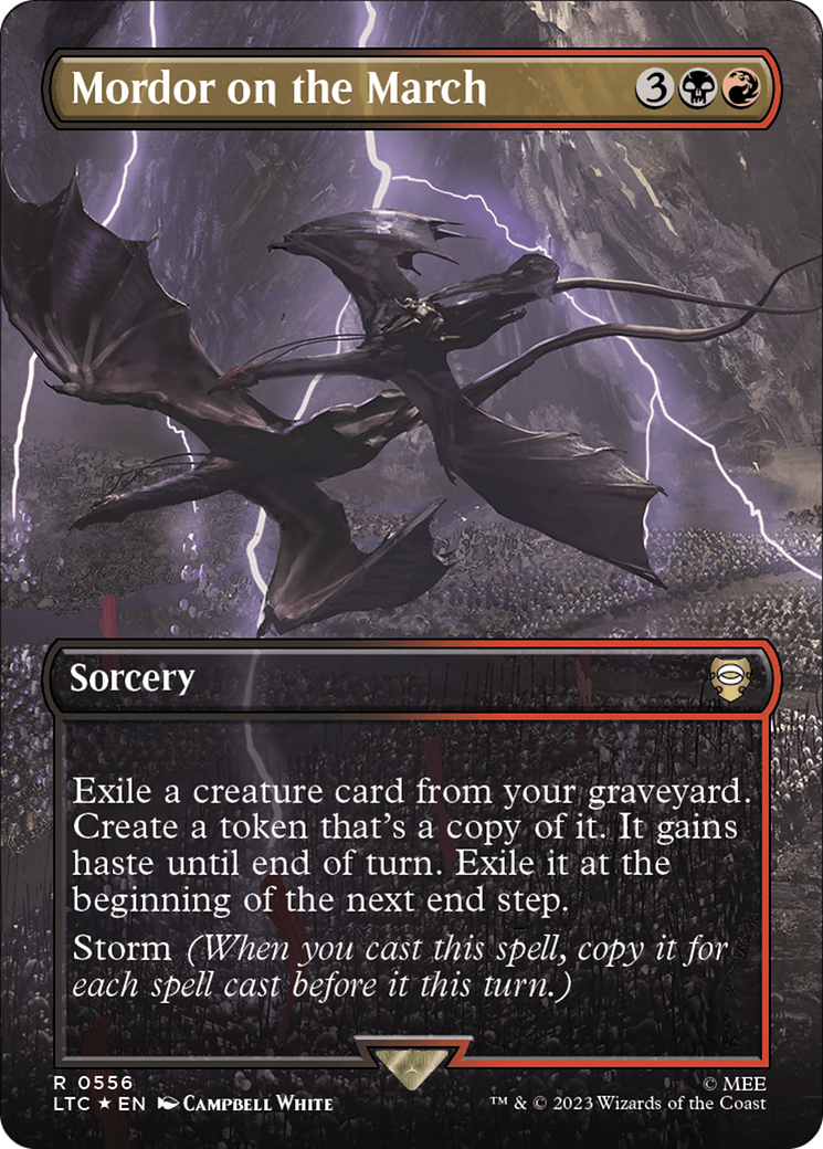 Mordor on the March (LTC-556) [Tales of Middle-earth Commander] (Borderless) Foil MTG Single Wizards of the Coast