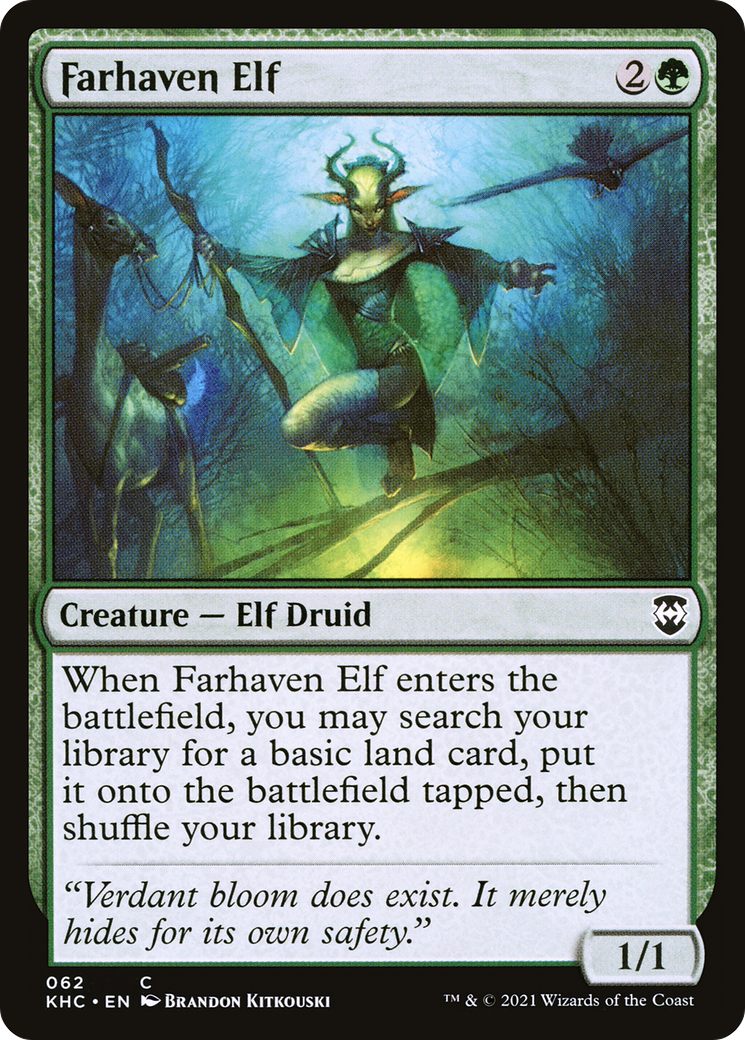 Farhaven Elf (KHC-062) [Kaldheim Commander] MTG Single Wizards of the Coast