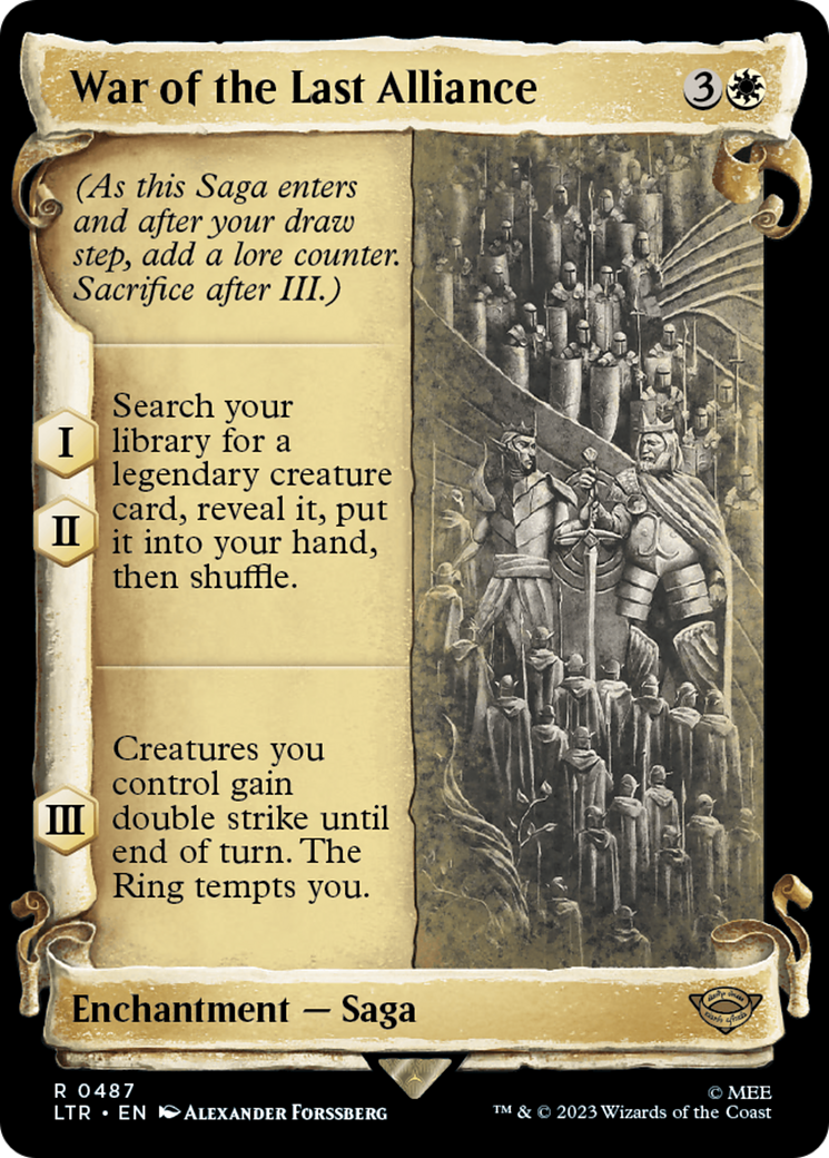War of the Last Alliance (Showcase Scrolls) (LTR-487) [The Lord of the Rings: Tales of Middle-earth] (Showcase) Foil MTG Single Wizards of the Coast