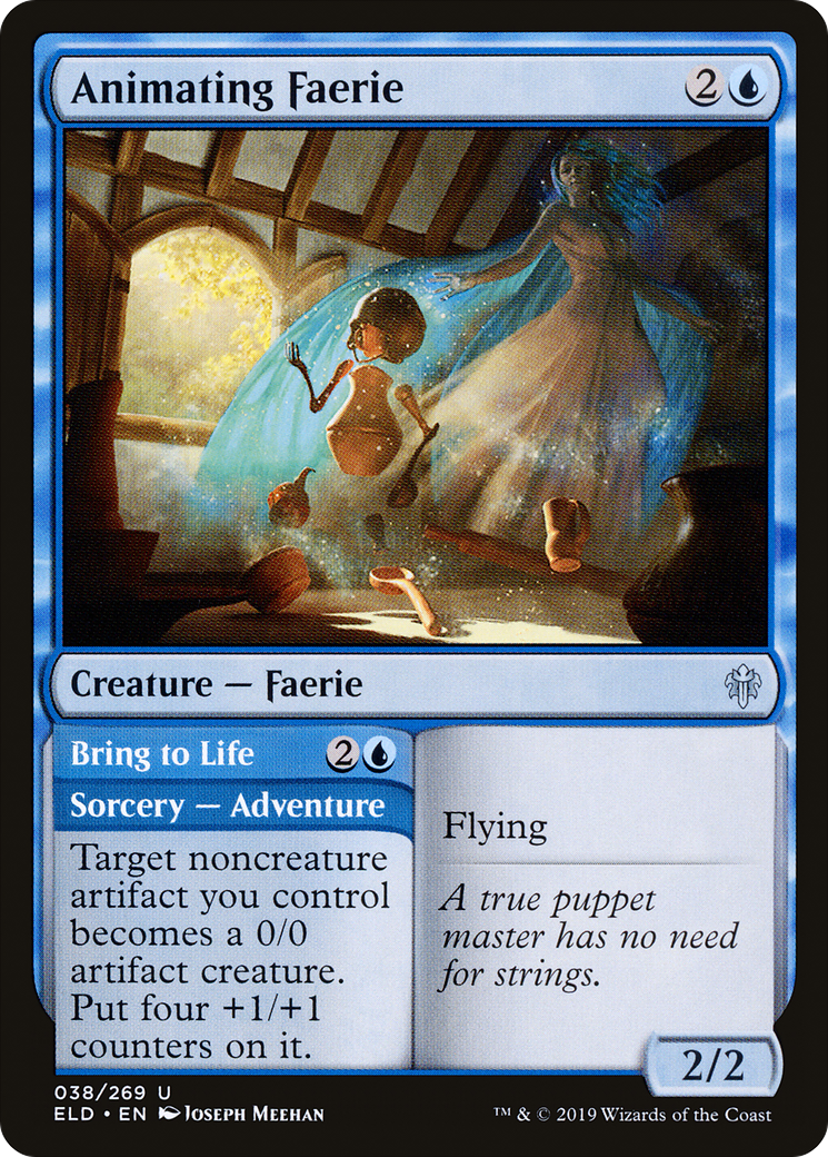 Animating Faerie // Bring to Life (ELD-038) [Throne of Eldraine] Foil MTG Single Wizards of the Coast