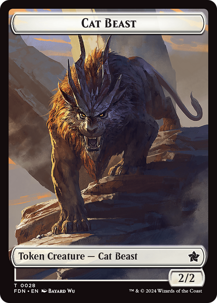 Cat Beast (TFDN-028) [Tokens] Foundations Tokens MTG Single Wizards of the Coast