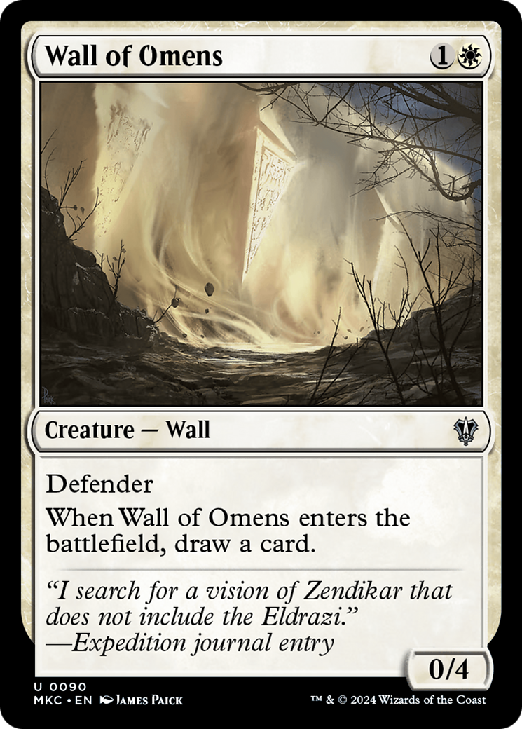 Wall of Omens (MKC-090) [Murders at Karlov Manor Commander] MTG Single Wizards of the Coast