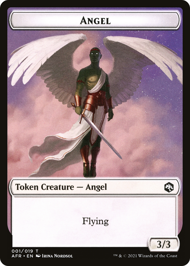 Angel Token [Dungeons & Dragons: Adventures in the Forgotten Realms Tokens] MTG Single Magic: The Gathering