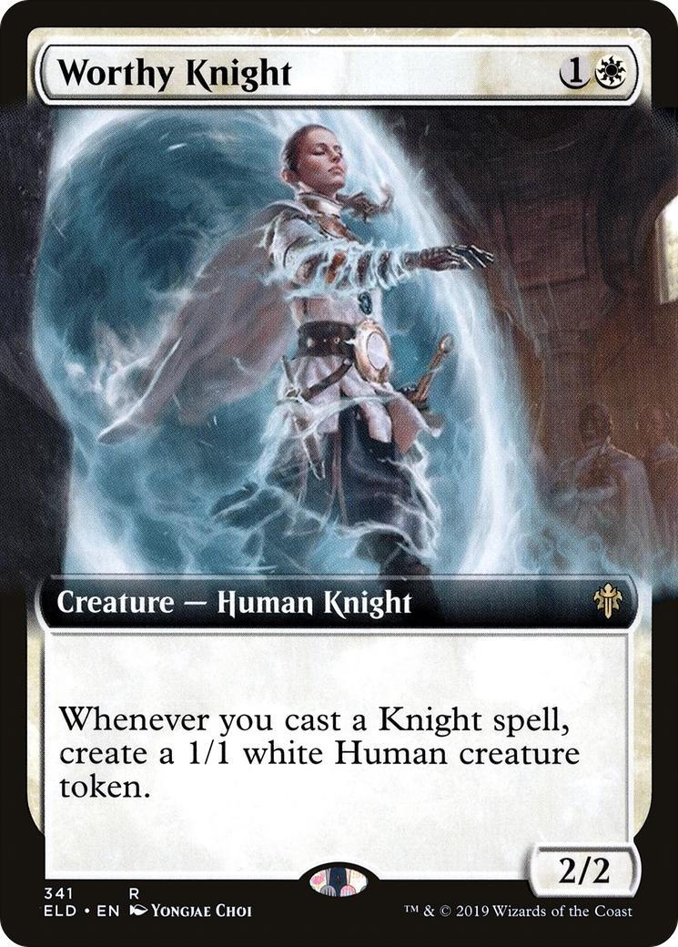 Worthy Knight (ELD-341) [Throne of Eldraine] (Extended Art) MTG Single Wizards of the Coast