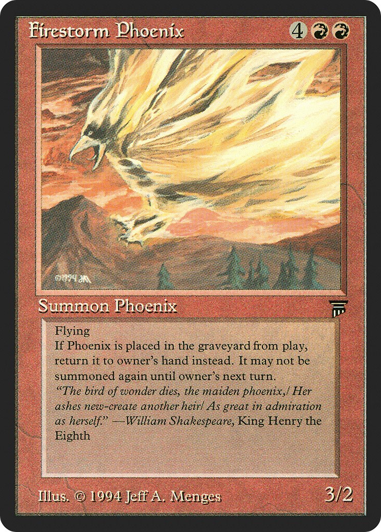 Firestorm Phoenix (LEG-) [Oldschool] Legends MTG Single Wizards of the Coast