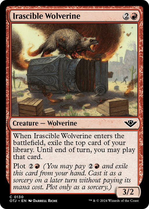 Irascible Wolverine (OTJ-130) [Outlaws of Thunder Junction] Foil MTG Single Wizards of the Coast