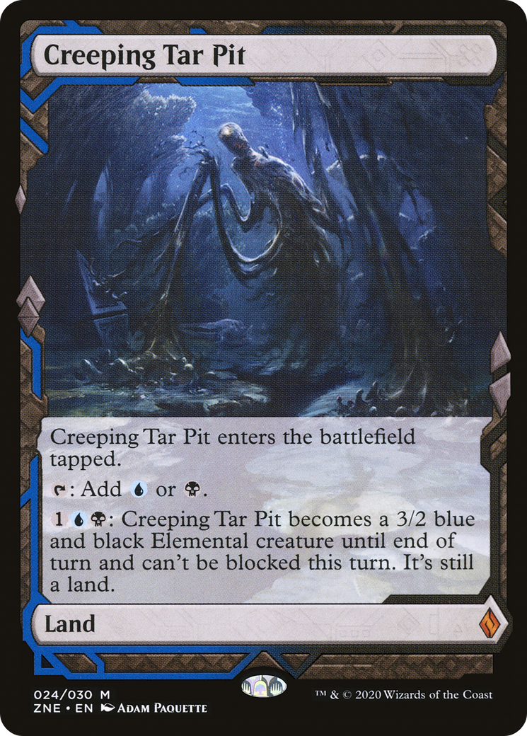 Creeping Tar Pit (ZNE-024) [Zendikar Rising Expeditions] MTG Single Wizards of the Coast