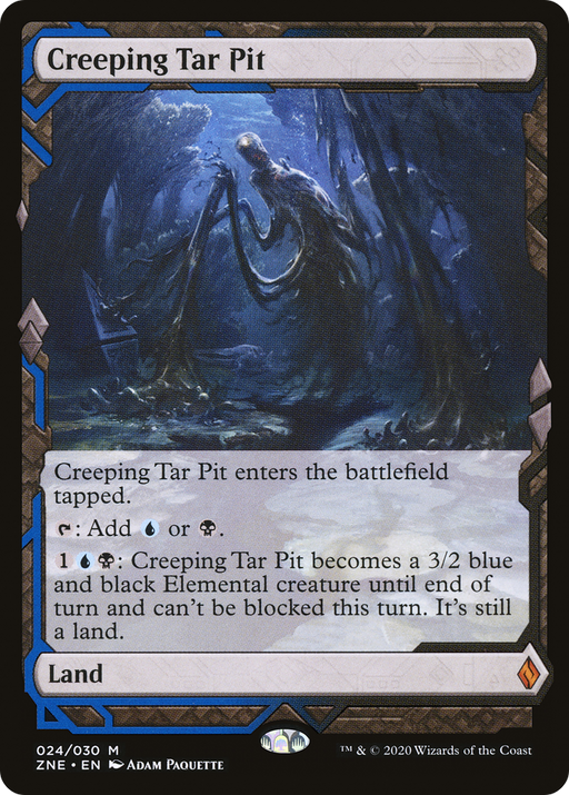 Creeping Tar Pit (ZNE-024) [Zendikar Rising Expeditions] MTG Single Wizards of the Coast