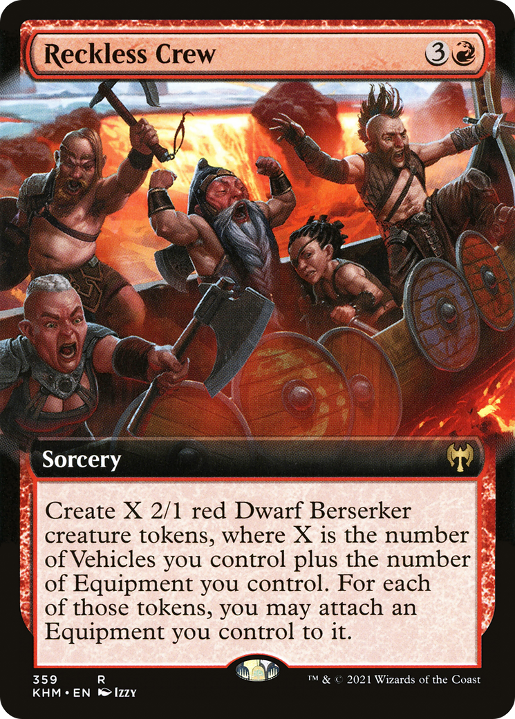 Reckless Crew (KHM-359) [Kaldheim] (Extended Art) MTG Single Wizards of the Coast