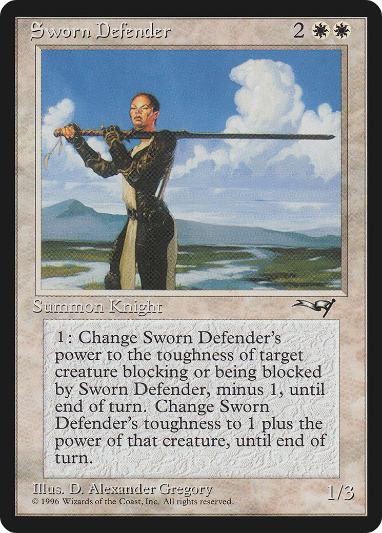 Sworn Defender (ALL-019) [Alliances] MTG Single Wizards of the Coast