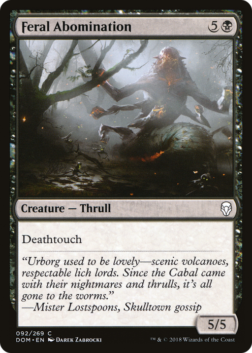 Feral Abomination (DOM-092) [Dominaria] MTG Single Wizards of the Coast
