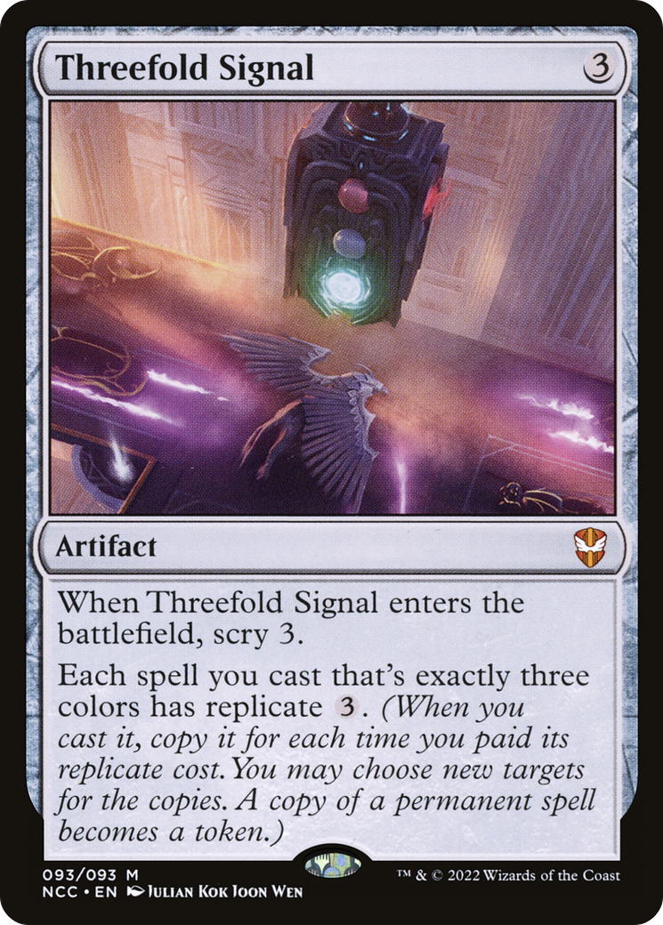 Threefold Signal (NCC-093) [New Capenna Commander] Foil MTG Single Wizards of the Coast