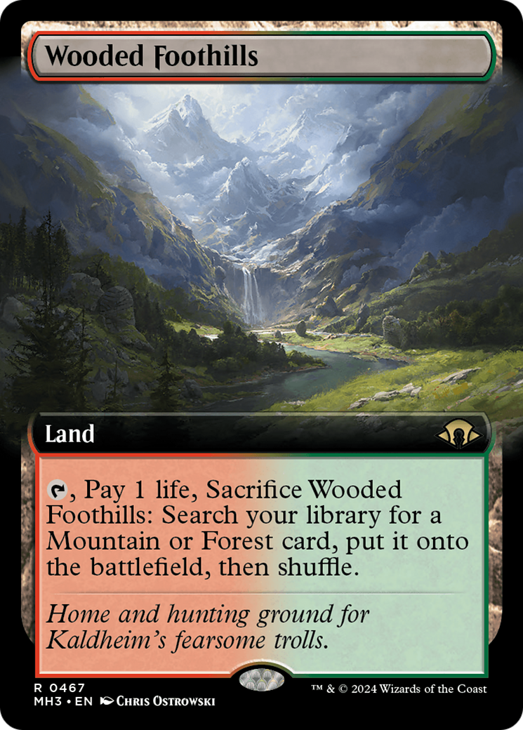 Wooded Foothills (MH3-467) [Modern Horizons 3] (Extended Art) Foil MTG Single Modern Horizons 3