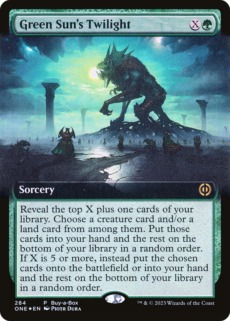 Green Sun's Twilight (BABP-284) [Phyrexia: All Will Be One] (Extended Art) Foil MTG Single Wizards of the Coast