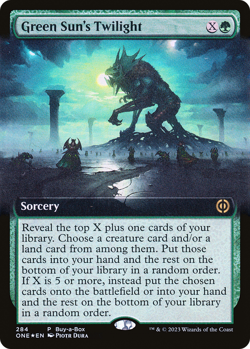 Green Sun's Twilight (BABP-284) [Phyrexia: All Will Be One] (Extended Art) Foil MTG Single Wizards of the Coast