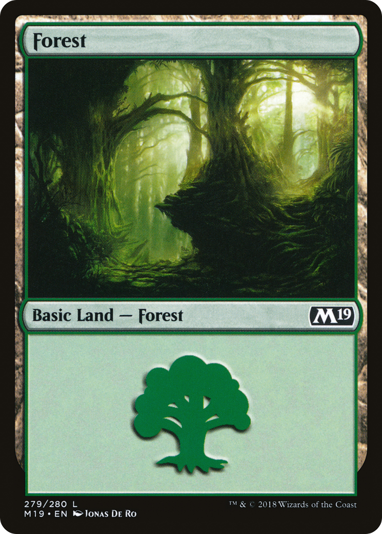 Forest (M19-279) [Core Set 2019] Foil MTG Single Wizards of the Coast