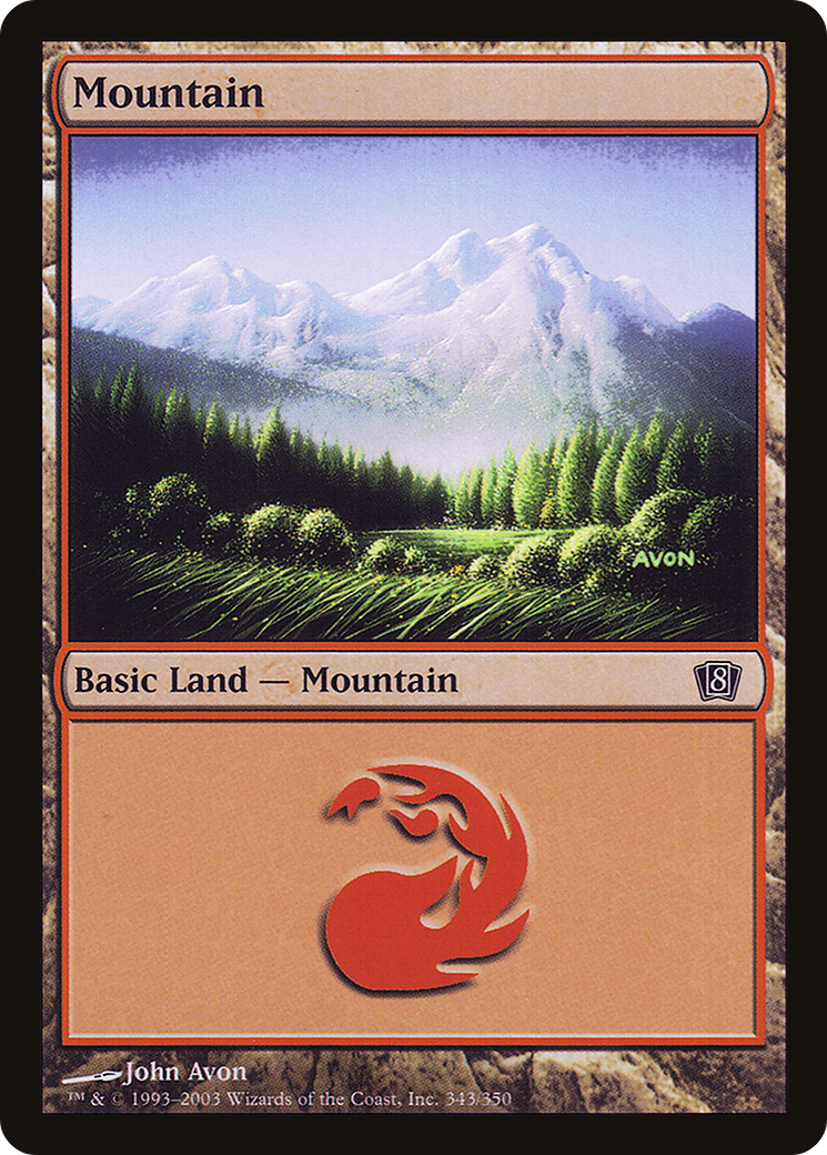 Mountain (343) (8ED-343) [8th Edition] MTG Single Wizards of the Coast