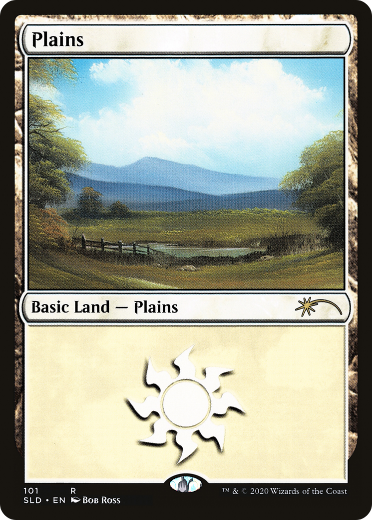 Plains (101) (Bob Ross) (SLD-101) [Secret Lair] Drop Foil MTG Single Wizards of the Coast