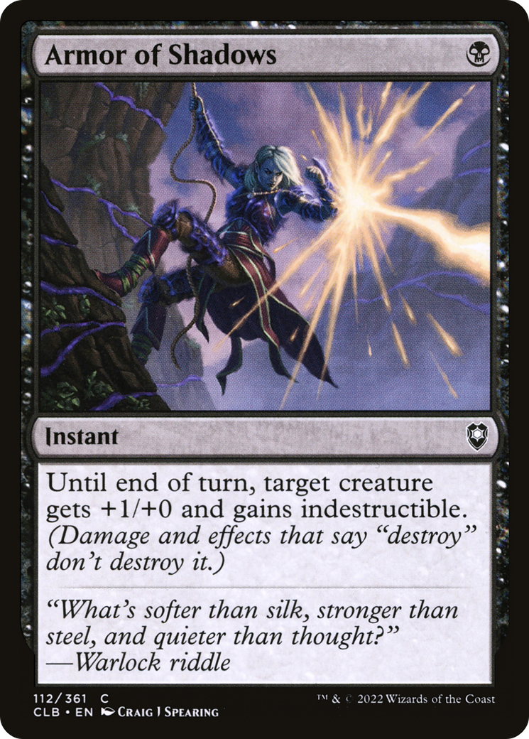 Armor of Shadows (CLB-112) [Commander Legends: Battle for Baldur's Gate] MTG Single Wizards of the Coast