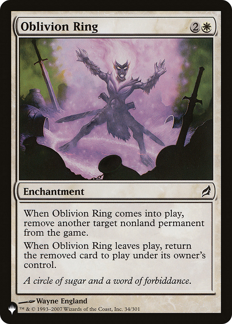 Oblivion Ring (LIST-LRW-34) [Mystery Booster] The List MTG Single Wizards of the Coast