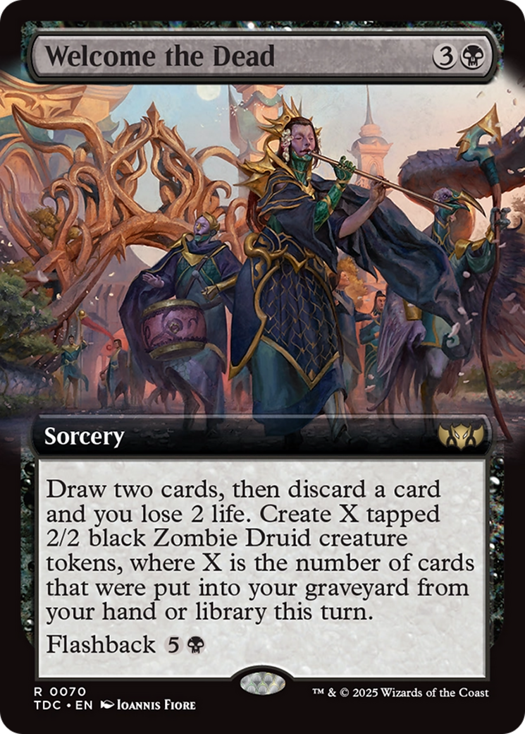 Welcome the Dead (Extended Art) (TDC-070) [Commander: Tarkir: Dragonstorm]: (Extended Art) MTG Single Wizards of the Coast