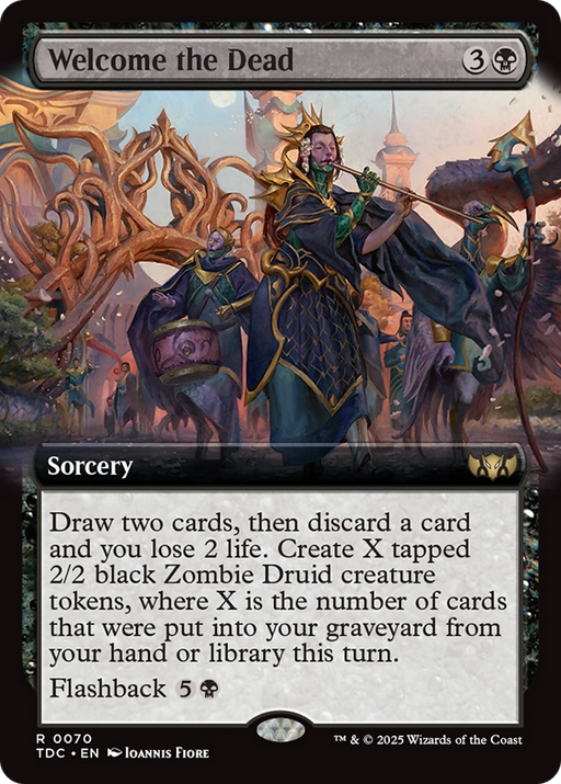 Welcome the Dead (Extended Art) (TDC-070) [Commander: Tarkir: Dragonstorm]: (Extended Art) MTG Single Wizards of the Coast