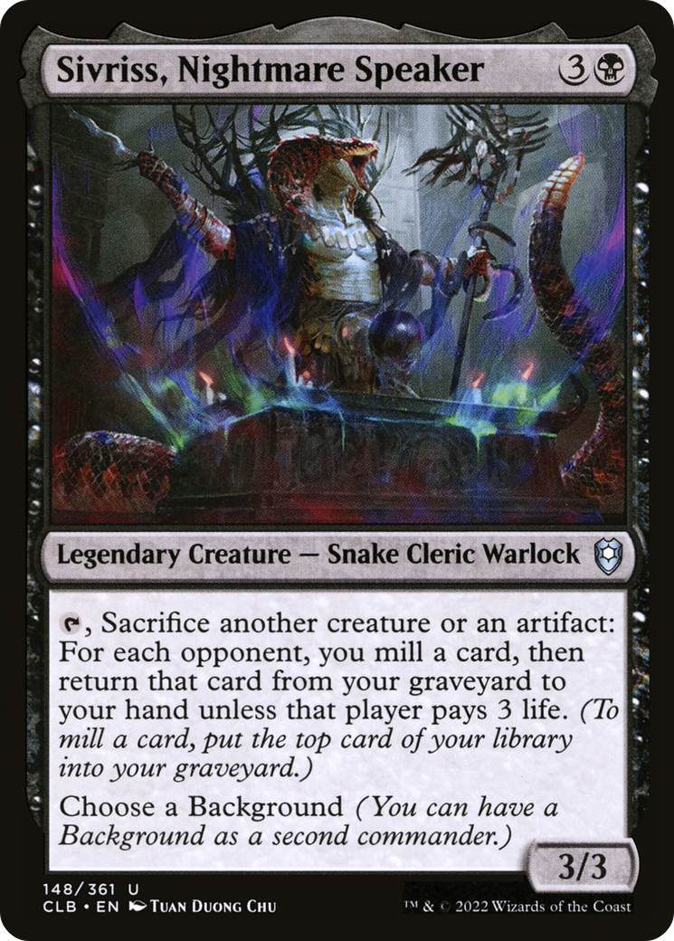 Sivriss, Nightmare Speaker (CLB-148) [Commander Legends: Battle for Baldur's Gate] Foil MTG Single Wizards of the Coast