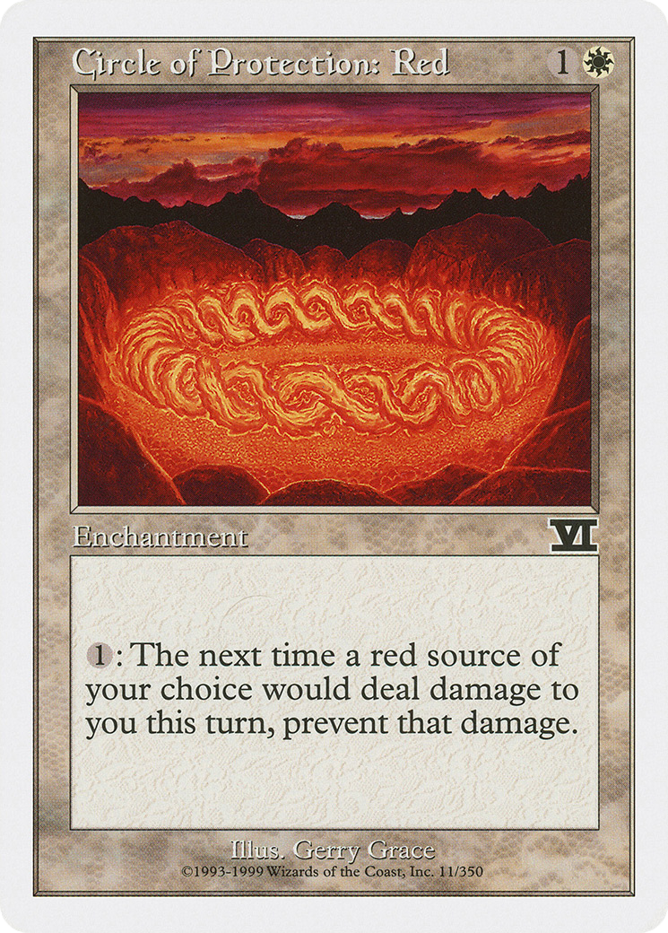 Circle of Protection: Red (6ED-011) [Classic Sixth Edition] MTG Single Wizards of the Coast