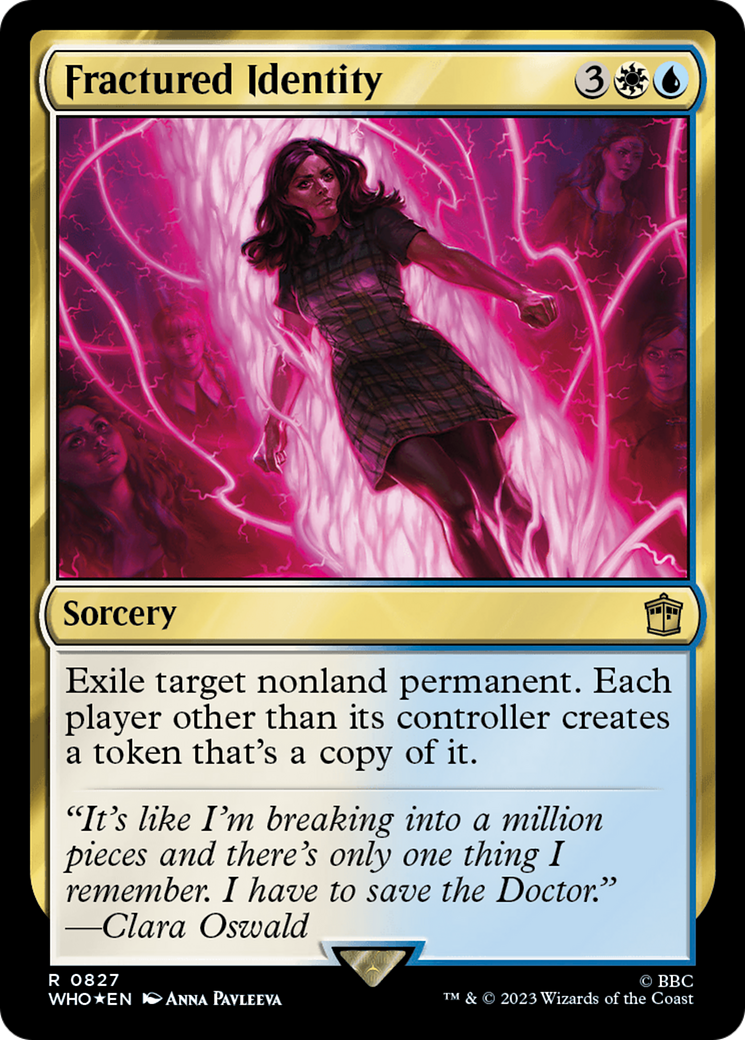 Fractured Identity (Surge Foil) (WHO-827) [Doctor Who] Foil MTG Single Wizards of the Coast