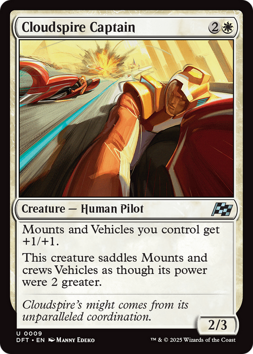 Cloudspire Captain (DFT-009) [Aetherdrift] Foil MTG Single Wizards of the Coast