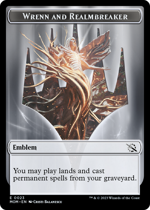 Wrenn and Realmbreaker Emblem [Tokens] March of the Machine Tokens MTG Single Magic: The Gathering