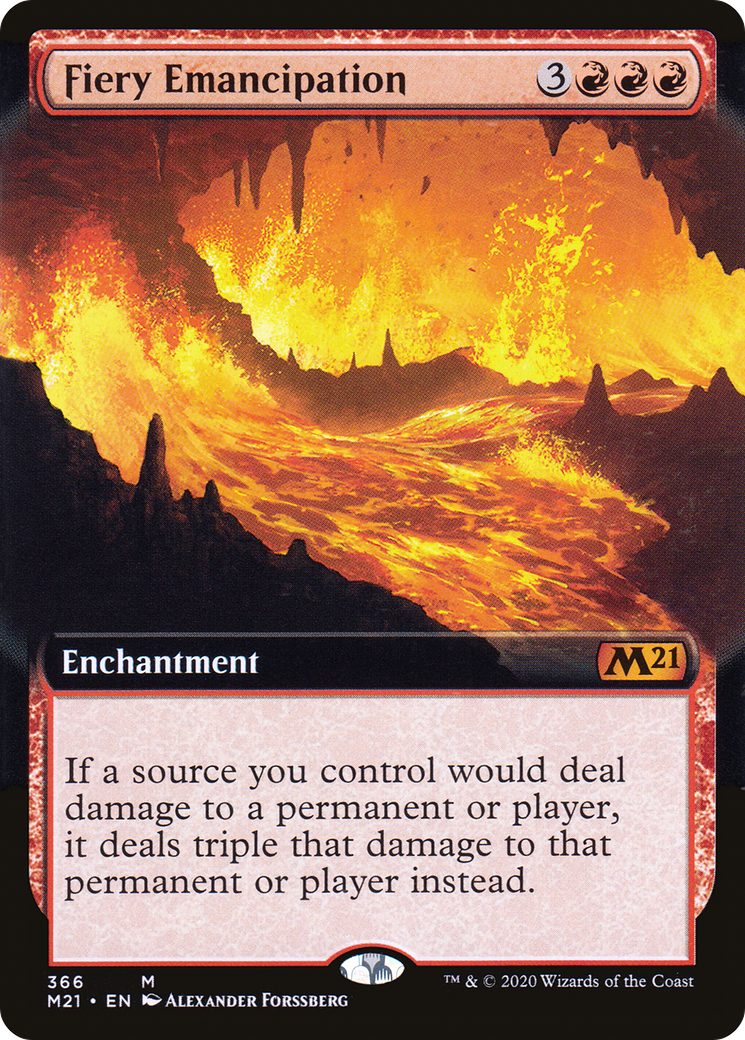 Fiery Emancipation (M21-366) [Core Set 2021] (Extended Art) Foil MTG Single Wizards of the Coast