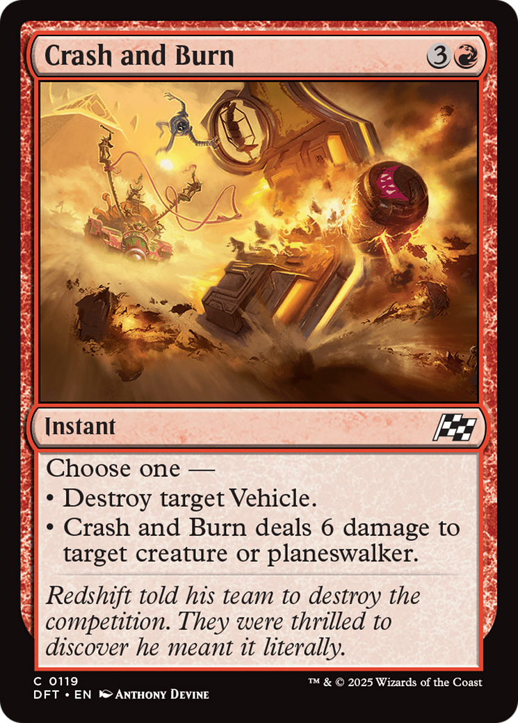 Crash and Burn (DFT-119) [Aetherdrift] Foil MTG Single Wizards of the Coast