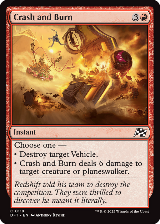 Crash and Burn (DFT-119) [Aetherdrift] MTG Single Wizards of the Coast