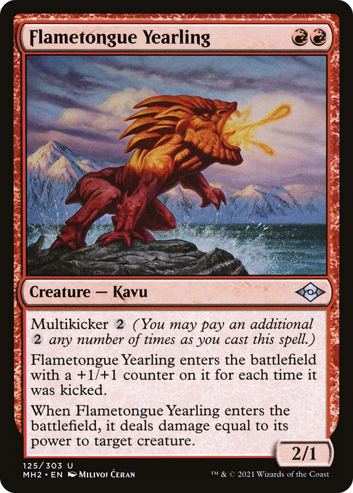 Flametongue Yearling (MH2-125) [Modern Horizons 2] MTG Single Wizards of the Coast