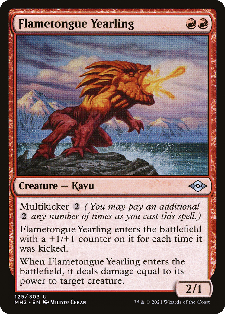 Flametongue Yearling (MH2-125) [Modern Horizons 2] Foil MTG Single Wizards of the Coast