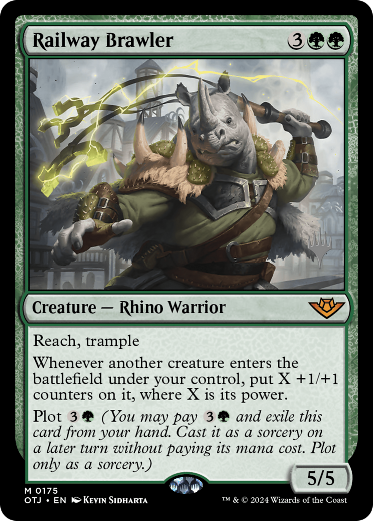 Railway Brawler (PPOTJ-175) [Outlaws of Thunder Junction Promos] Foil MTG Single Wizards of the Coast