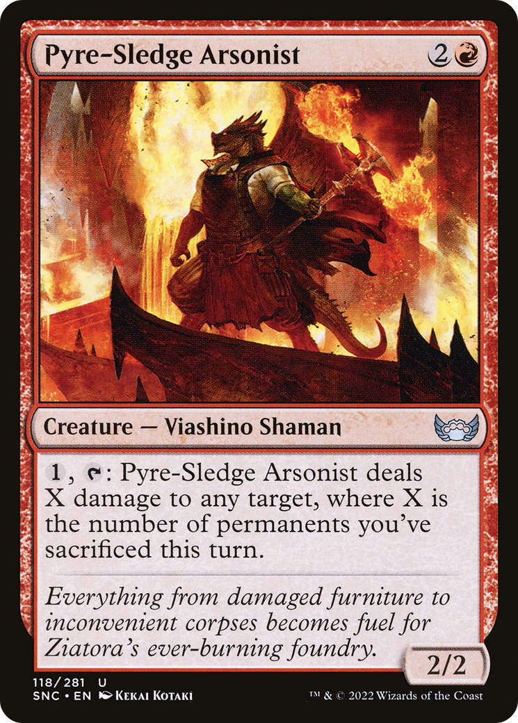 Pyre-Sledge Arsonist (SNC-118) [Streets of New Capenna] Foil MTG Single Wizards of the Coast