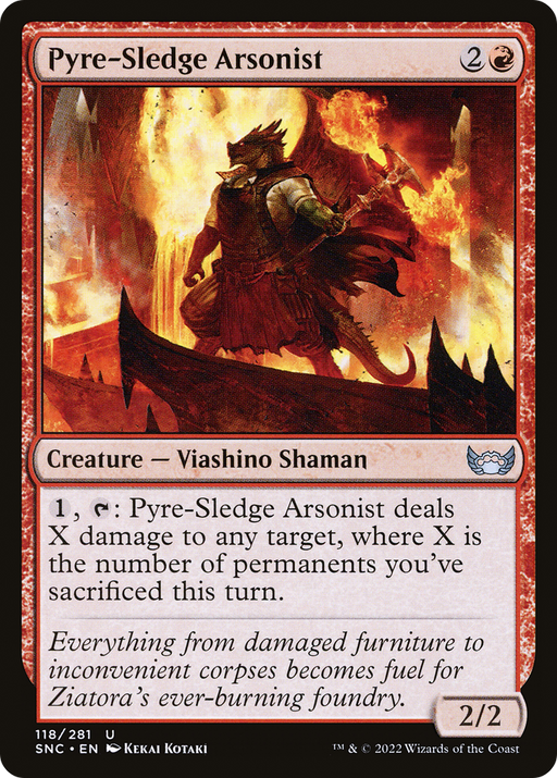 Pyre-Sledge Arsonist (SNC-118) [Streets of New Capenna] MTG Single Wizards of the Coast