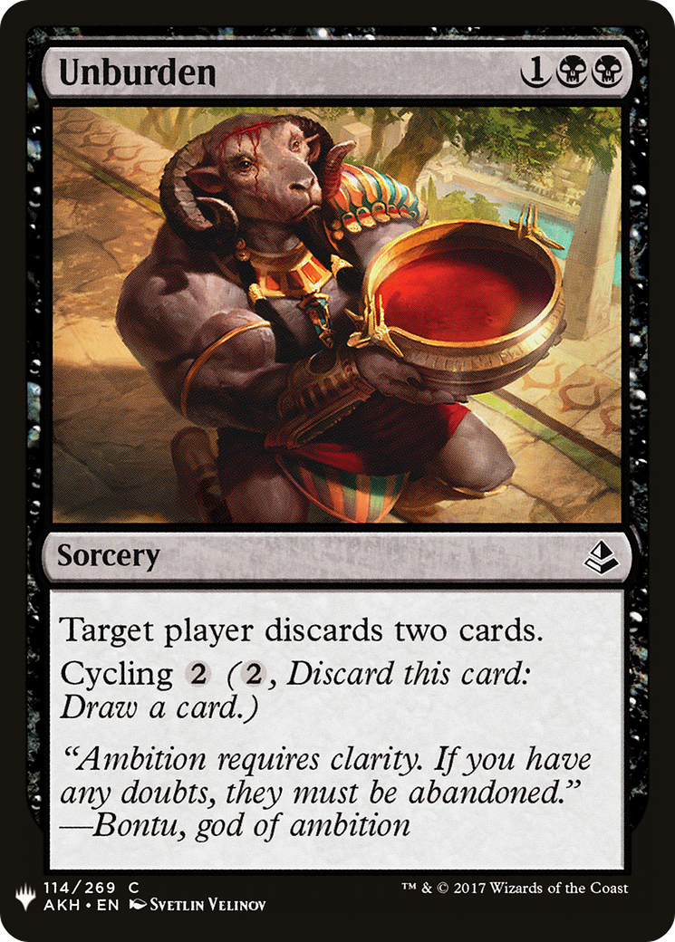 Unburden (LIST-AKH-114) [Mystery Booster] The List MTG Single Wizards of the Coast