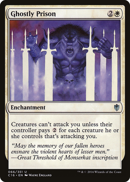 Ghostly Prison (C16-066) [Commander 2016] MTG Single Wizards of the Coast