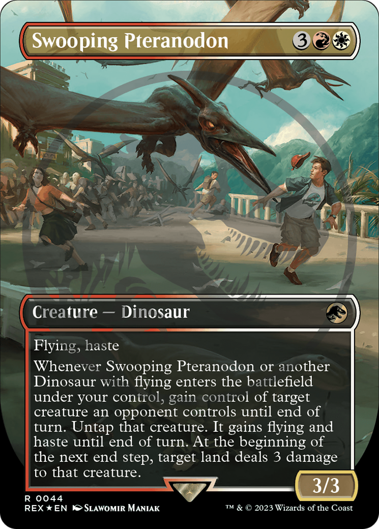 Swooping Pteranodon (Emblem) (REX-044) [Jurassic World Collection] (Borderless) Foil MTG Single Wizards of the Coast
