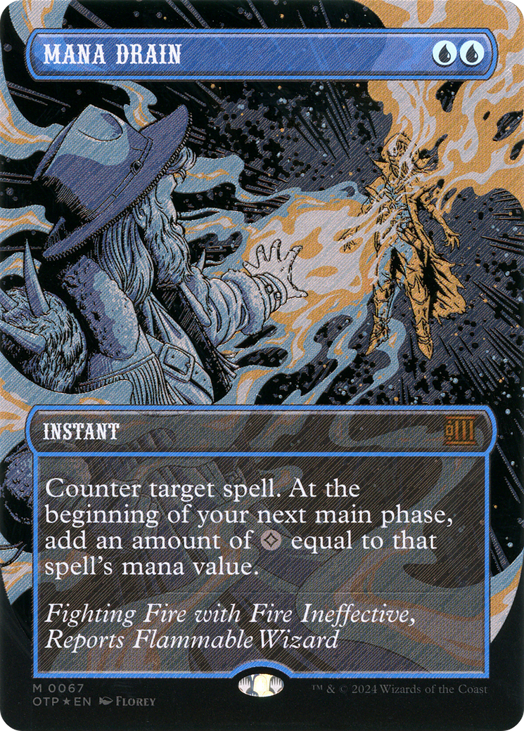 Mana Drain (Textured Foil) (OTP-067) [Breaking News] (Borderless) Foil MTG Single Wizards of the Coast