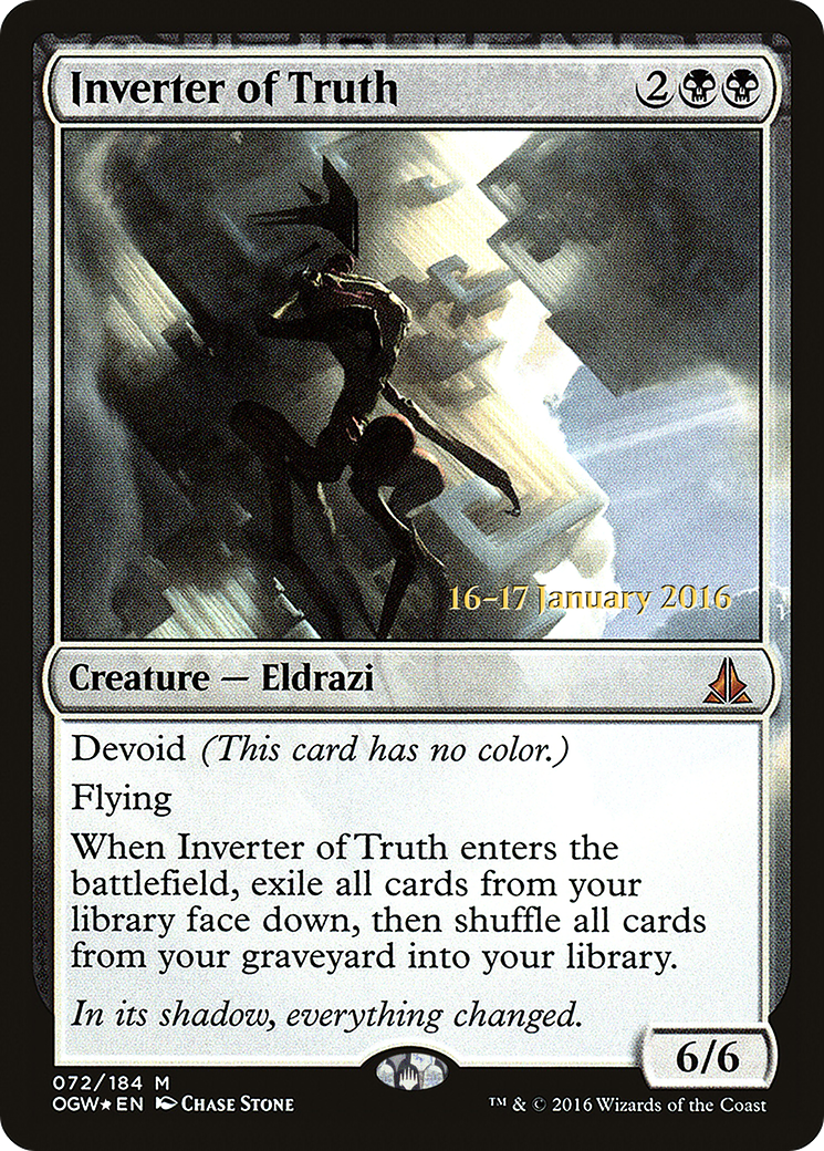 Inverter of Truth (PRE-072) [Oath of the Gatewatch Promos] Foil MTG Single Wizards of the Coast