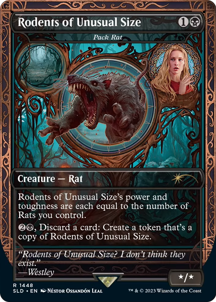 Rodents of Unusual Size - Pack Rat (SLD-1448) [Secret Lair] Drop (Borderless) Foil MTG Single Wizards of the Coast
