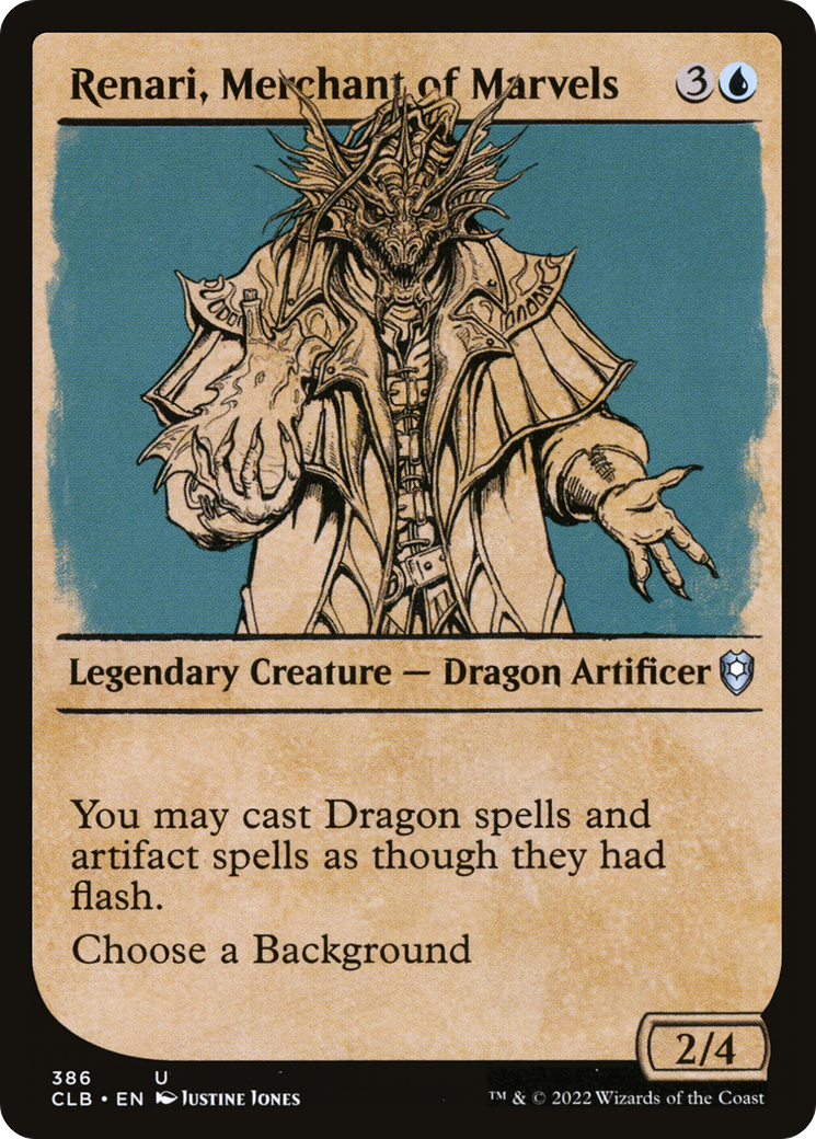 Renari, Merchant of Marvels (CLB-386) [Commander Legends: Battle for Baldur's Gate] (Showcase) MTG Single Wizards of the Coast
