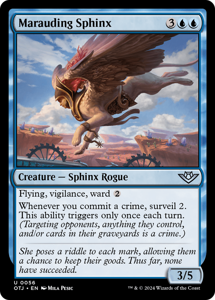 Marauding Sphinx (OTJ-056) [Outlaws of Thunder Junction] Foil MTG Single Wizards of the Coast