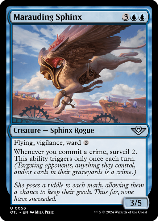 Marauding Sphinx (OTJ-056) [Outlaws of Thunder Junction] Foil MTG Single Wizards of the Coast