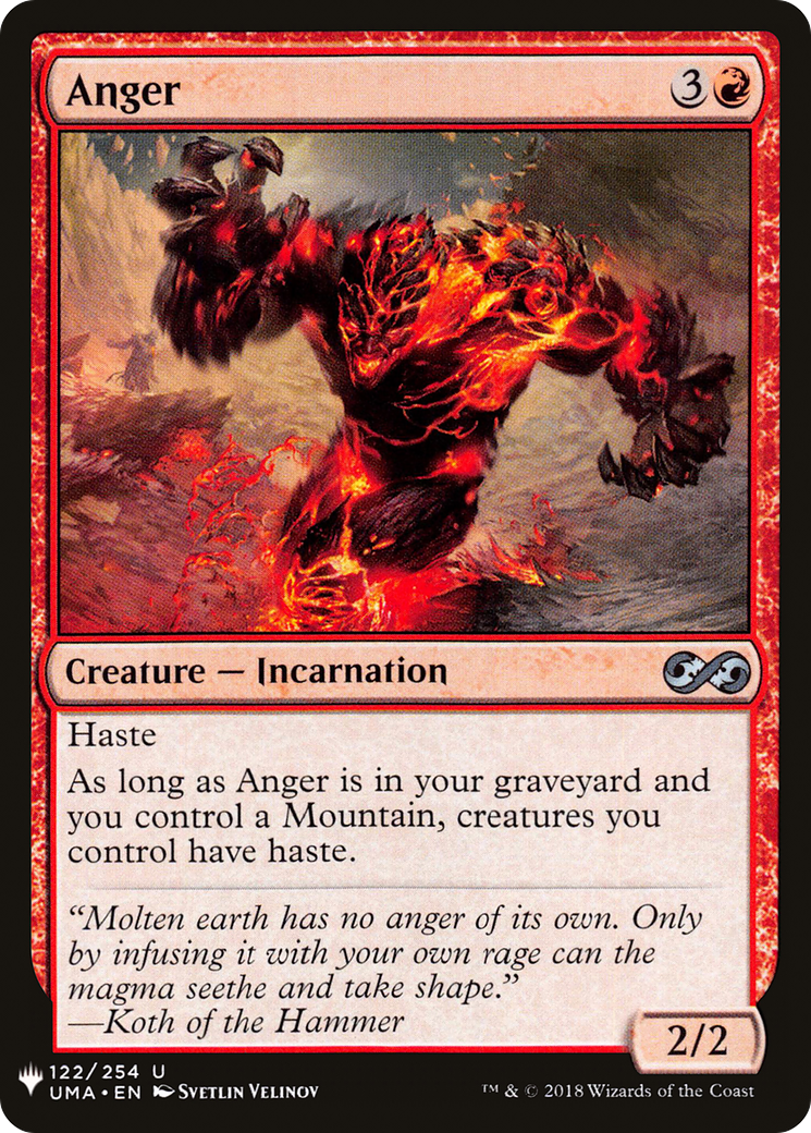 Anger (UMA) (LIST-122) [Mystery Booster] The List MTG Single Wizards of the Coast